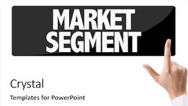  Presentation with market - PPT theme enhanced with customer segmentation - businessman pressing button background and a white colored foreground