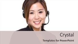  Presentation with call center management - Amazing theme having customer service - call center helper backdrop and a light gray colored foreground