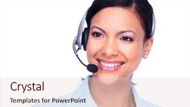  Presentation with call center - Presentation consisting of customer service - call center operator business woman background and a lemonade colored foreground