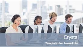  Presentation with business office desk - PPT layouts having customer service - group of business colleagues background and a mint green colored foreground