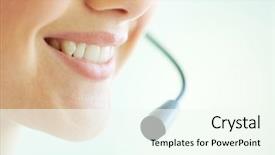  Presentation with customer service - Slide set with happy young girl graduate wearing cap and holding diploma isolated on white background background and a coral colored foreground