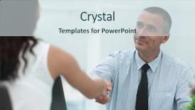  Presentation with handshake - Beautiful PPT layouts featuring customer service banks - closeup handshake manager and client backdrop and a sky blue colored foreground