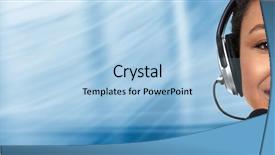  Presentation with woman business - PPT theme with customer service free - beautiful business woman with headset background and a light blue colored foreground