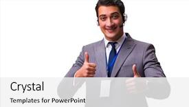  Presentation with old wite man and his music - Theme featuring customer service free - handsome man with headset isolated background and a  colored foreground