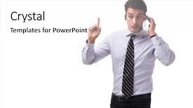  Presentation with call center management - Slides featuring customer service free - young call center operator isolated background and a white colored foreground