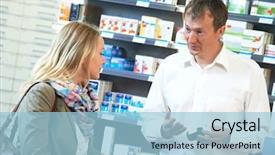  Presentation with chemist - Audience pleasing slide set consisting of customer service healthcare - cheerful pharmacist chemist man worker backdrop and a light blue colored foreground