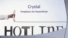  Presentation with customer service - Beautiful presentation theme featuring above hotline letters on desk backdrop and a sky blue colored foreground