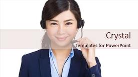  Presentation with customer service and professionalism - PPT theme consisting of customer service representative background and a lemonade colored foreground