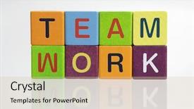  Presentation with educational teamwork - Slide deck having customer service strategy - teamwork spelt out in block background and a  colored foreground