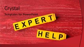  Presentation with customer service - Beautiful theme featuring customer service week - phrase expert help on wooden backdrop and a red colored foreground