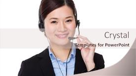  Presentation with receptionist - Presentation theme enhanced with customer-services-receptionist background and a lemonade colored foreground