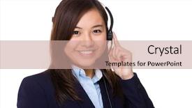  Presentation with excellent customer service - Beautiful presentation featuring customer services representative backdrop and a coral colored foreground