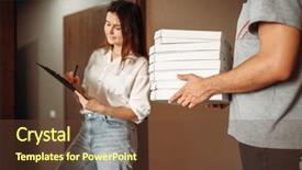 Presentation with pizza delivery - Theme enhanced with customer signs order pizza delivery background and a  colored foreground