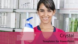  Presentation with soap - Cool new slide deck with customer smiling while showing soap backdrop and a red colored foreground