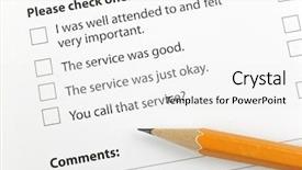  Presentation with survey - Beautiful slides featuring customer survey backdrop and a white colored foreground