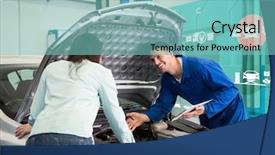  Presentation with interface - Slide set consisting of customer the problem with car background and a seafoam green colored foreground