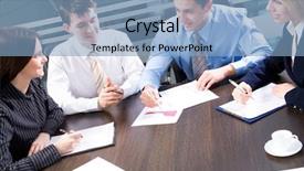  Presentation with team training - Slide deck consisting of customer training - business team at a meeting background and a light blue colored foreground