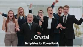  Presentation with victory team - PPT layouts having customer training - victory in business successful team background and a  colored foreground