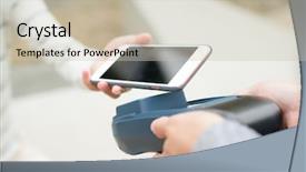  Presentation with pay - Audience pleasing theme consisting of customer using mobile phone backdrop and a  colored foreground