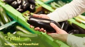  Presentation with eggplant - Slides featuring customer-when-shopping background and a tawny brown colored foreground