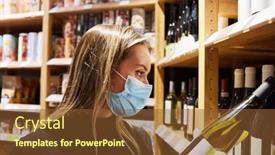  Presentation with face mask - Cool new theme with customer-with-face-mask backdrop and a tawny brown colored foreground