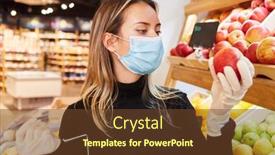  Presentation with face mask - Audience pleasing PPT layouts consisting of customer-with-face-mask backdrop and a tawny brown colored foreground