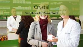  Presentation with customers - PPT theme with customers-buy-from-pharmacists background and a yellow colored foreground