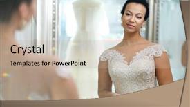  Presentation with wedding - Presentation design consisting of customers event - beautifu bride choosing wedding dress background and a coral colored foreground