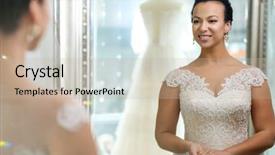  Presentation with bride and groom at wedding - Beautiful PPT theme featuring customers event - beautifu bride choosing wedding dress backdrop and a mint green colored foreground