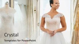  Presentation with wedding - Cool new theme with customers event - beautifu bride choosing wedding dress backdrop and a light gray colored foreground