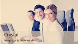  Presentation with education training - Slide deck featuring customers manager giving training background and a lemonade colored foreground