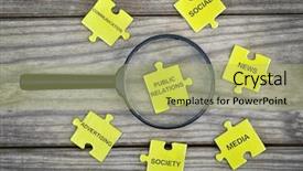  Presentation with public - Presentation design with customers perception - puzzle pieces with word public background and a yellow colored foreground
