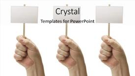  Presentation with blank signs - Theme consisting of three blank signs in male background and a cream colored foreground