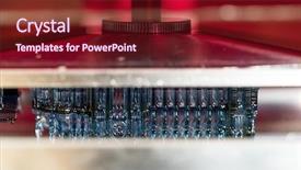  Presentation with 3d printer - Colorful theme enhanced with 3d panel - working 3d printer backdrop and a tawny brown colored foreground