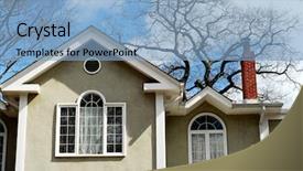  Presentation with old house - Amazing PPT theme having customize build - residential house surrounded by old backdrop and a  colored foreground