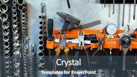  Presentation with mechanic tools - Slide set consisting of customized cars - background image of various mechanic background and a ocean colored foreground