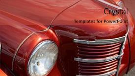  Presentation with auto - Theme with customized cars - part of retro auto close-up background and a red colored foreground