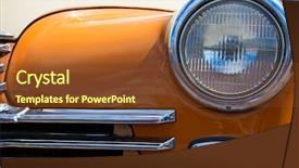  Presentation with auto - Theme enhanced with customized cars - part of retro auto close-up background and a tawny brown colored foreground