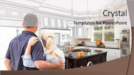  Presentation with custom - Cool new PPT layouts with custons - couple facing custom kitchen drawing backdrop and a white colored foreground