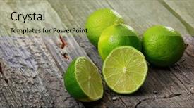  Presentation with lime - PPT layouts with cut and whole limes background and a yellow colored foreground