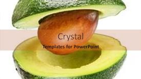  Presentation with avocado - Presentation theme having cut-avocado-fruit-isolated background and a gold colored foreground