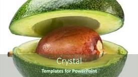  Presentation with avocado - PPT layouts consisting of cut-avocado-fruit-isolated background and a tawny brown colored foreground