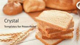  Presentation with religious bread and wine holy - Audience pleasing presentation theme consisting of cut bread and wheat spikes backdrop and a  colored foreground