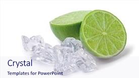  Presentation with citrus reticulata - Slides enhanced with cut citrus in ice isolated background and a  colored foreground