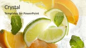  Presentation with citrus - Amazing presentation having cut citrus in ice backdrop and a  colored foreground