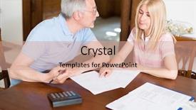 Presentation with together we - Presentation having cut cost calculator - couple calculating their expenses together background and a coral colored foreground
