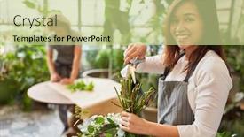  Presentation with training - Beautiful slides featuring cut-florist-in-training backdrop and a mint green colored foreground