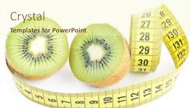 Presentation with kiwi fruit - PPT layouts with cut-fruit-kiwi-with-seeds background and a  colored foreground