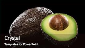  Presentation with fresh avocado - Slide set consisting of cut fruit vegetable - fresh ready to eat avocado background and a wine colored foreground