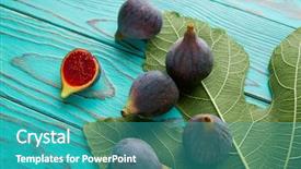  Presentation with fig tree - Audience pleasing presentation theme consisting of cut fruits and fig tree backdrop and a teal colored foreground